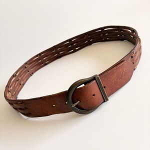 Hollister Brown Leather Fence Lap Belt